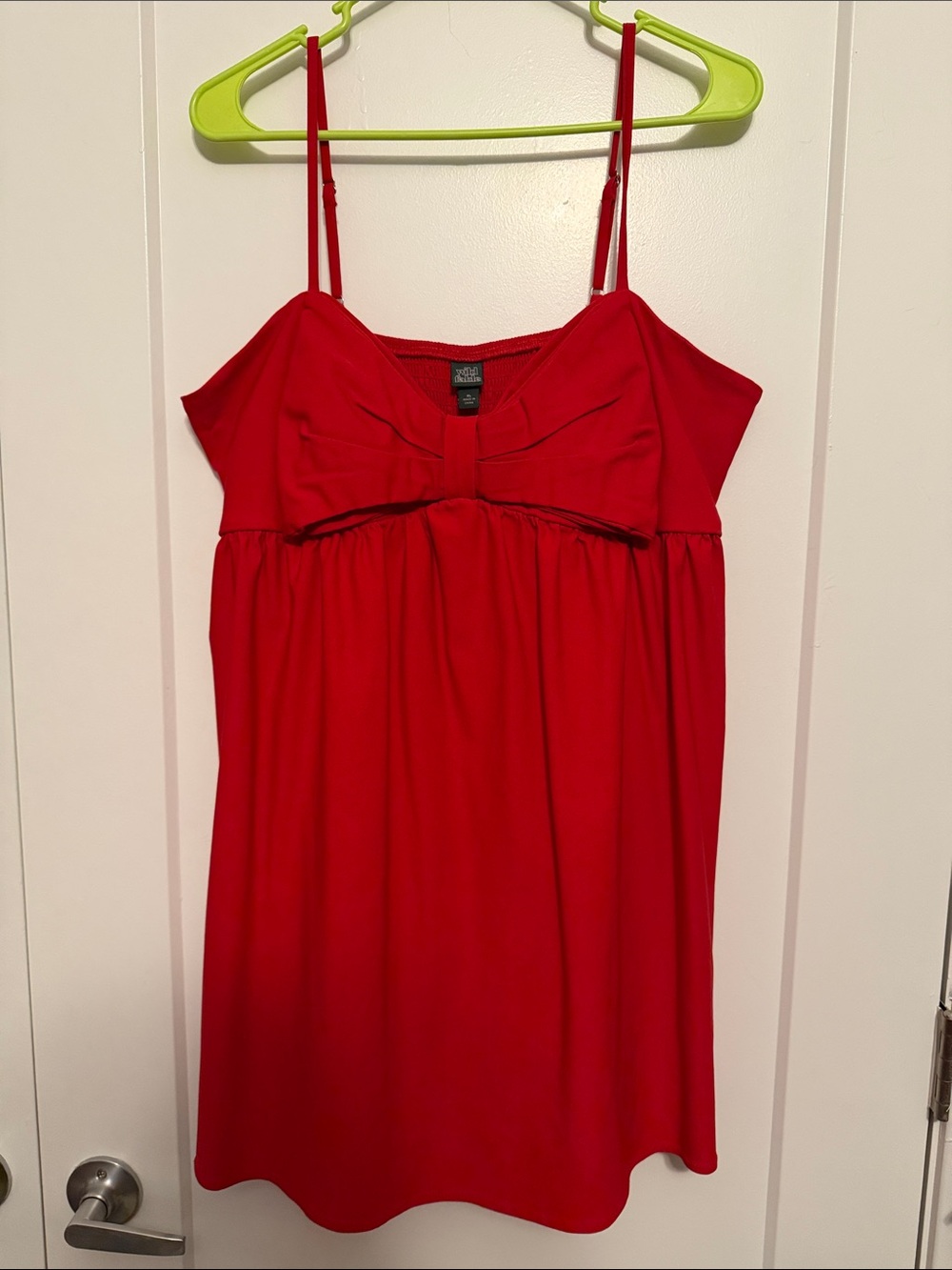 Wild Fable Red Bow-Front Spaghetti Strap Dress